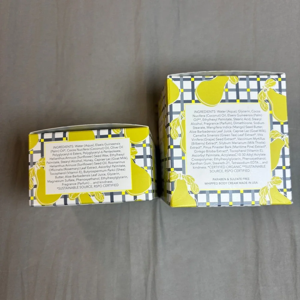 Beekman 1802 Heirloom Pear Goat Milk Whipped Body Cream & Hand Salve Set New